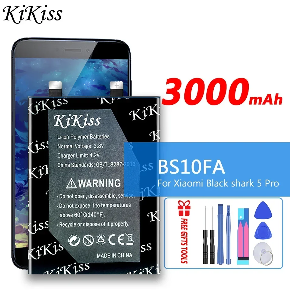 

Аккумулятор KiKiss BS10FA 3000 мАч для Xiaomi Black shark 5 Pro 5Pro Blackshark PAR-A0 KTUS-A0 мобильный телефон