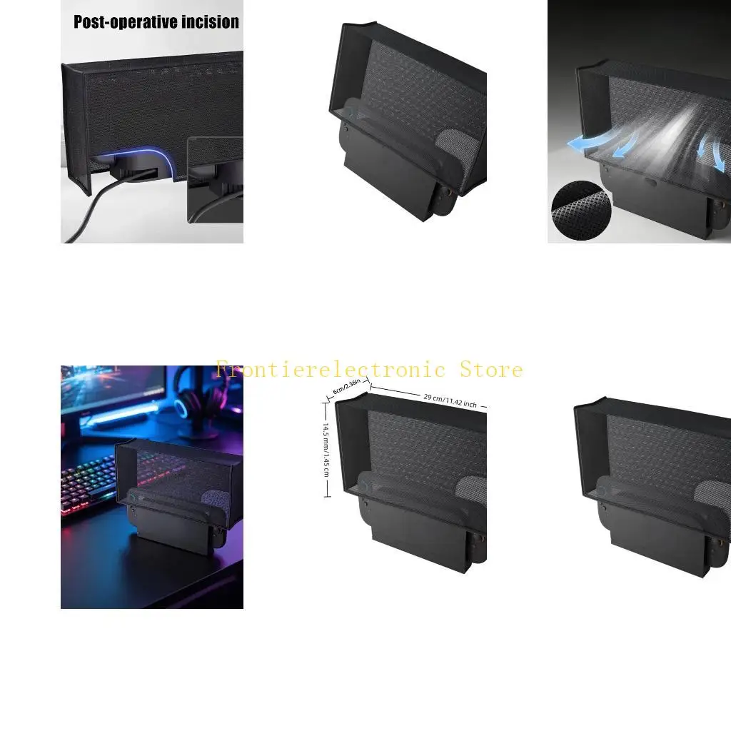 G8DB Black Gaming Dock Cover with Rear Wire Opening and Reinforced Textile Trim