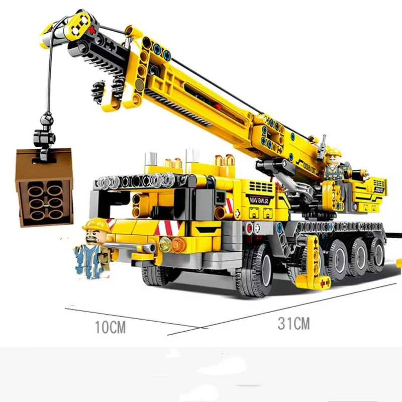 

STEM Engineering Crane Truck Building Blocks, Educational Mechanical Assembly Toy for Boys
