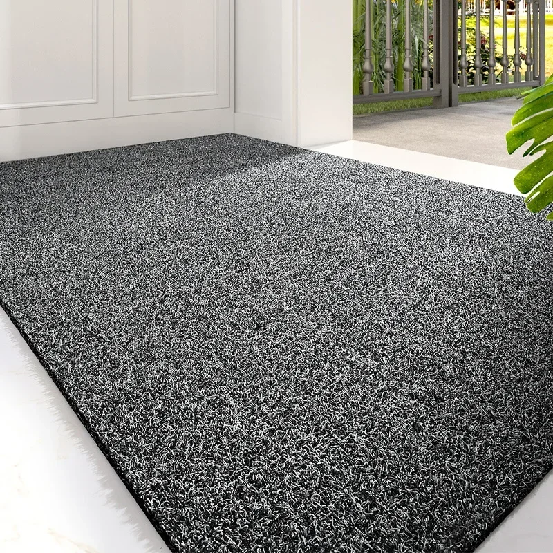 European Style Household Entrance Mat Luxury Wear-Resistant Sand Removal Doormat for Hotels High-Quality Solid Color Foot Rug