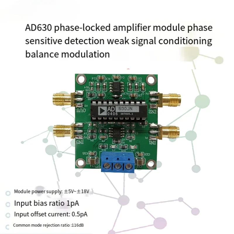 Lock-in Amplifier AD630 Module, Minimum System, Phase Sensitive Detection, Weak Signal Conditioning, Balanced Modulation