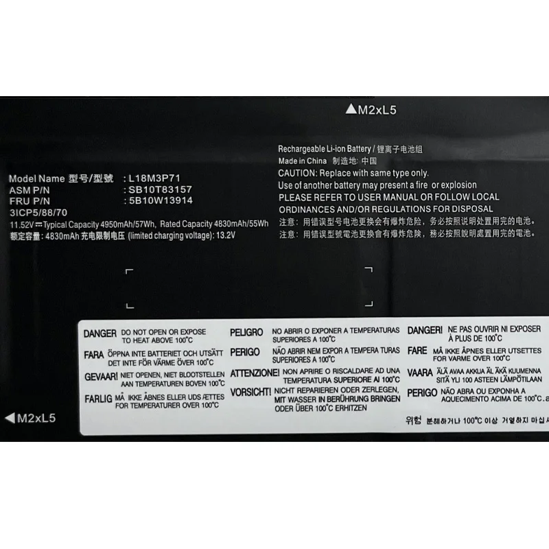 L18M3P71 L18L3P71 L18C3P71 11.52V 57Wh Laptop Battery for Lenovo ThinkPad T590 P53S T15 P15s 1st Gen Series SB10K97650 SB10K9764