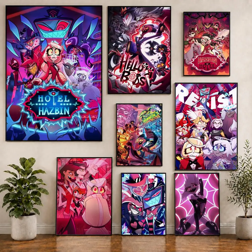 Animation Hazbin Hotel Alastor Poster PVC HD Abzieh- und Aufkleb-Poster Modernes Poster für Zuhause Büro Wohnzimmer Esszimmer Wanddekoration