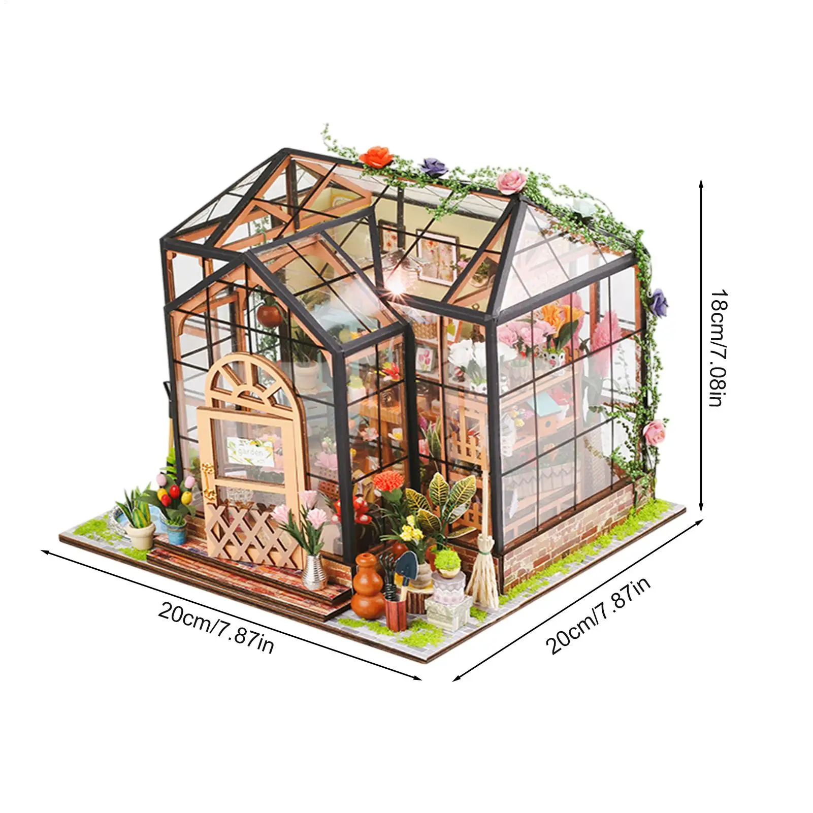 Kit de fabrication de maison Miniature avec meubles, modèle créatif en bois, serre, artisanat de bricolage pour projets d'adultes, artisanat de décoration de chambre