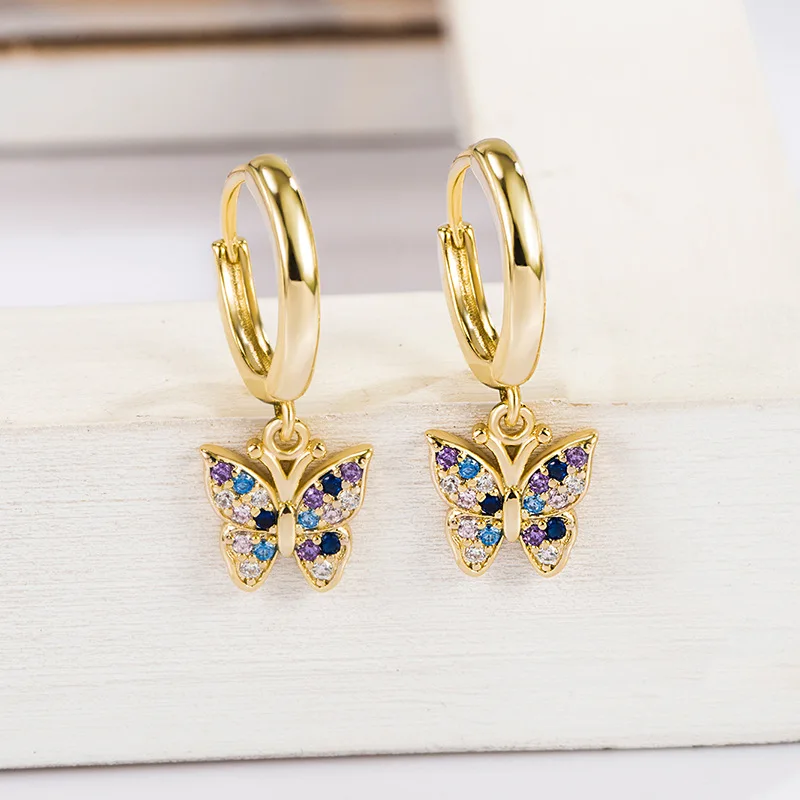 100% 14K Gold Natural Diamond Earring for Women Aros Mujer Oreja Pure 14K Gold Diamond Gemstone Jewellry Females