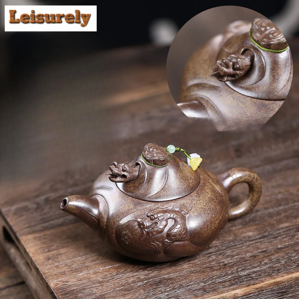 290ml Vintage Yixing Purple Clay Teapots Handmade Dragon Pot Raw Ore Wood-fired Porcelain Mud Tea Brewing Kettle Zisha Tea Set