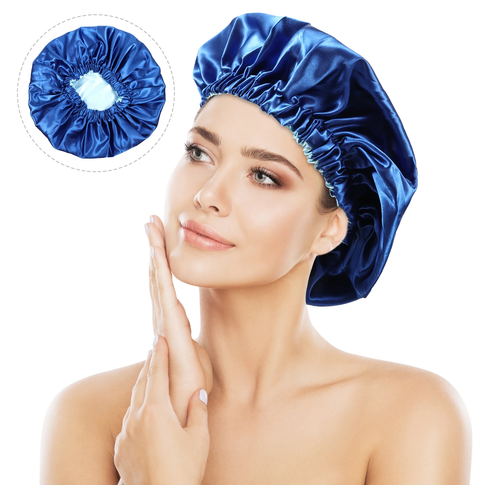 

Double Layer Satin Soft Lightweight Sleep Cap Women Hats Comfortable Elastic Fits All Promotes Regrowth Prevents Drying