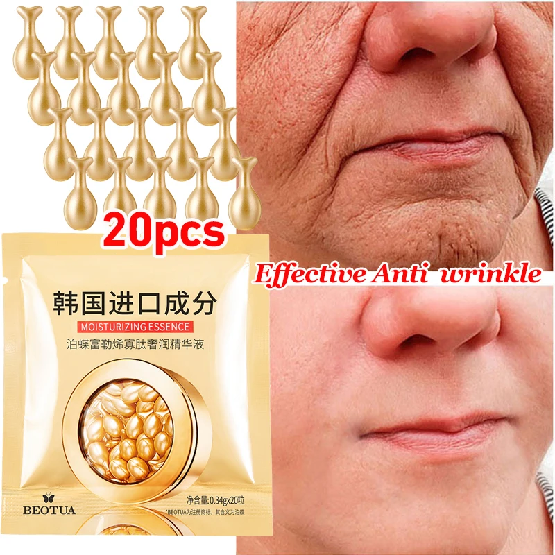 

New 20Pcs Hyaluronic Acid Capsules Serum Wrinkle Remover Anti-aging Fade Fine Lines Whitening Brighten Firming Repair Skin Care