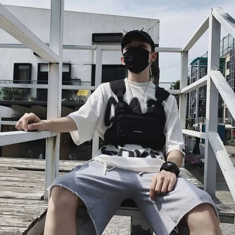 

Hip Hop Hip Hop Vest Bag Functional Streetwear Streetwear Chest Bag Waterproof Large Capacity Chest Bag Couple Bag