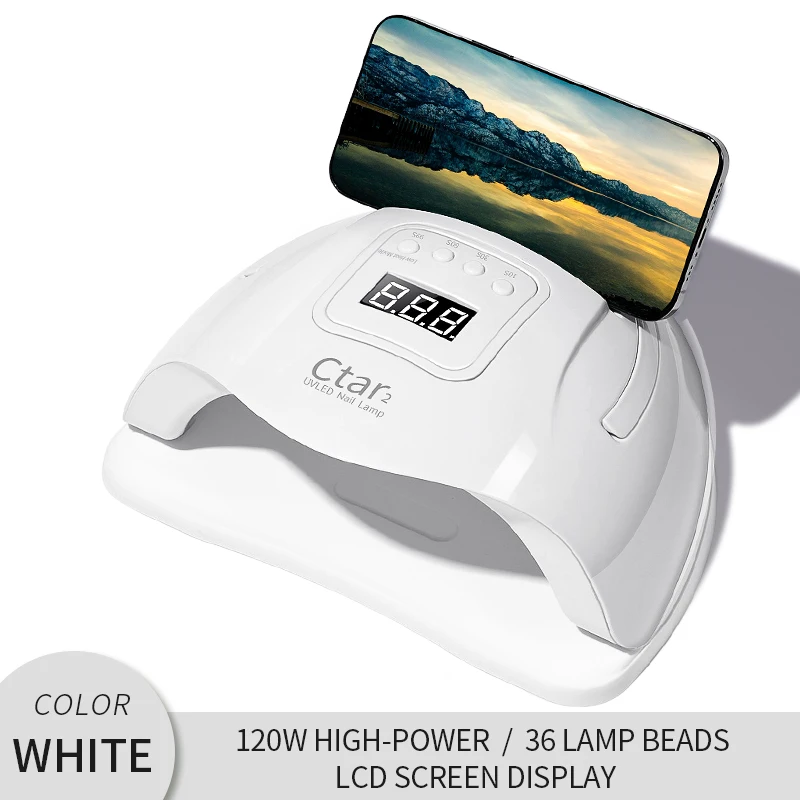 Lámpara de uñas UV/LED de 120W, máquina de fototerapia de uñas, doble fuente de luz, lámpara de uñas UV para mujeres y niñas, arte de uñas, uso DIY