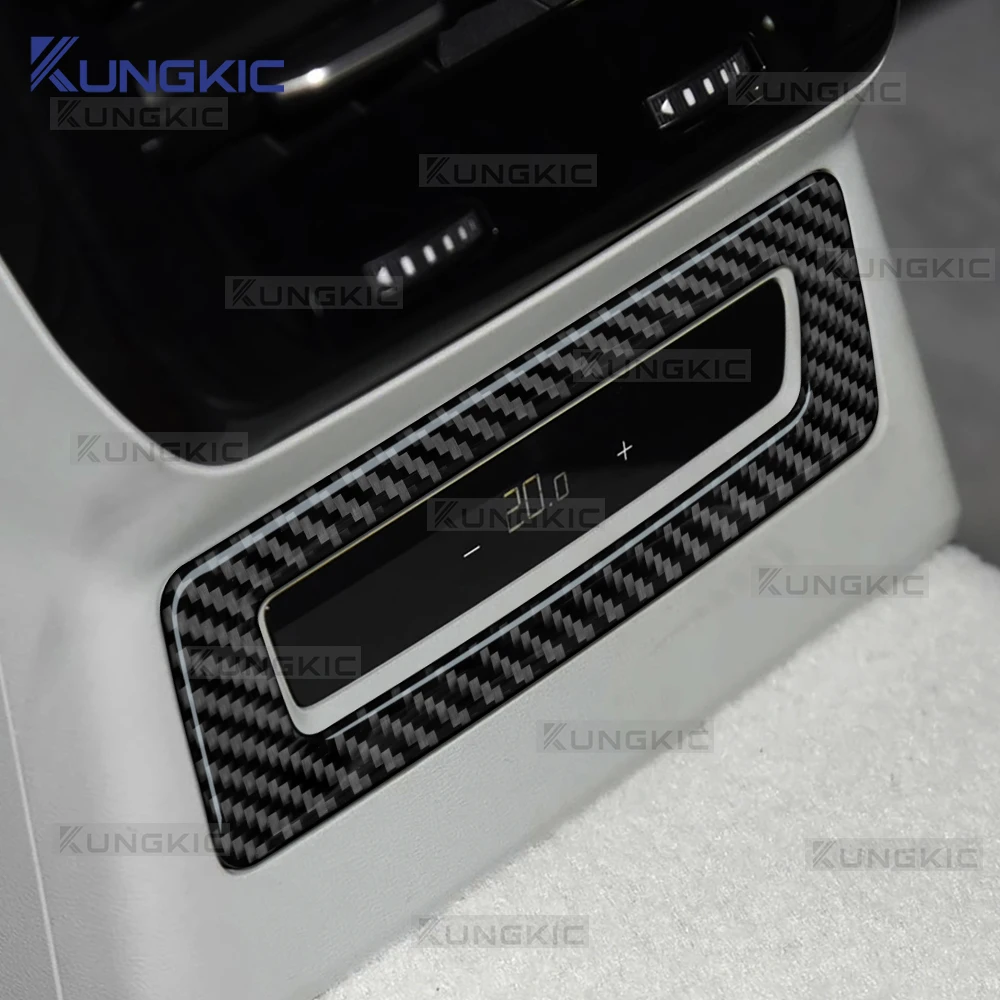 ملصق من ألياف الكربون الناعمة الحقيقية لأودي A5 S5 B10 2025 2026 LHD RHD لوحة إطار منفذ الهواء الخلفي للسيارة ملحقات داخلية #2