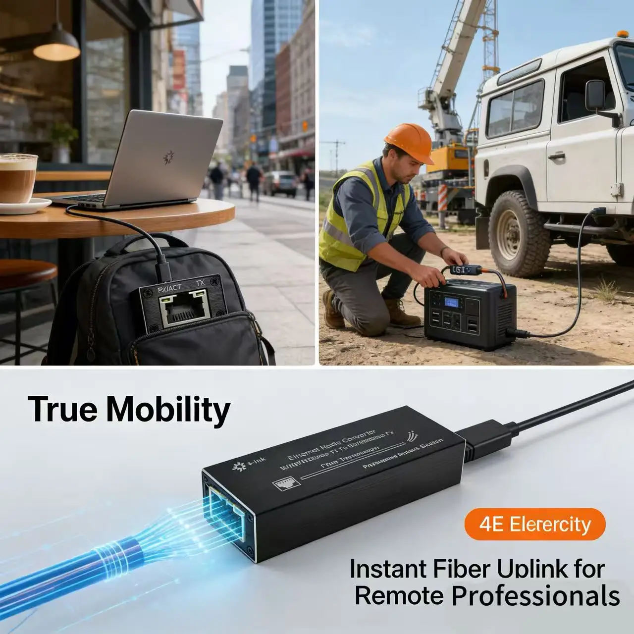 Convertidor de medios Micro Mini 802.3at PoE+ PD 10/100/1000BASE-T a 100/1000BASE-X SFP