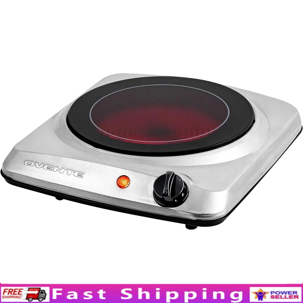 Bruciatore da appoggio elettrico a infrarossi da 1000 W, temperatura regolabile, piano cottura portatile facile da pulire, campeggio domestico, camper