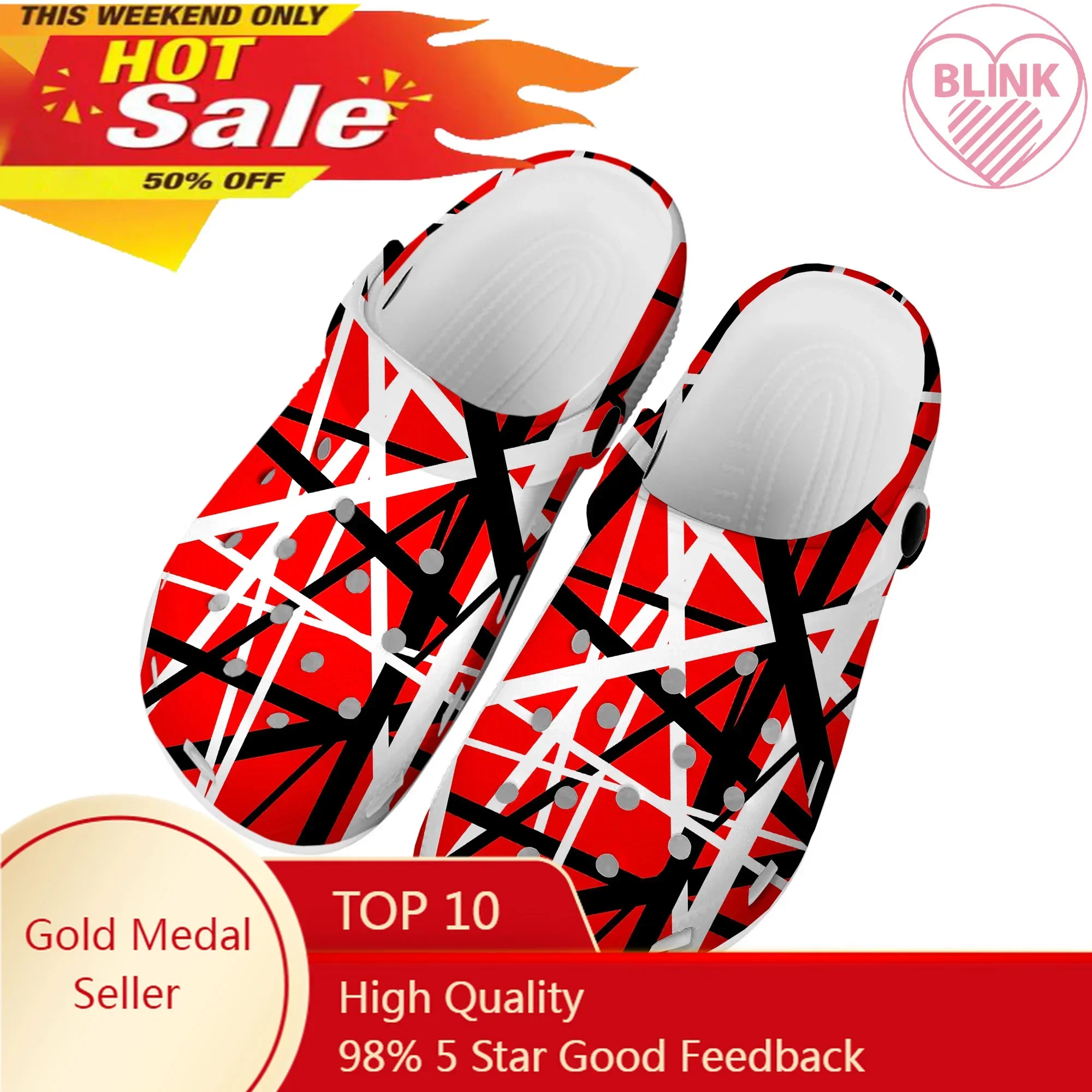 

Van Evh 5150 Stripes Halen Home Clogs Custom Water Shoes Mens Womens Teenager Shoe Garden Clog 1984 Sandals Beach Hole Slippers