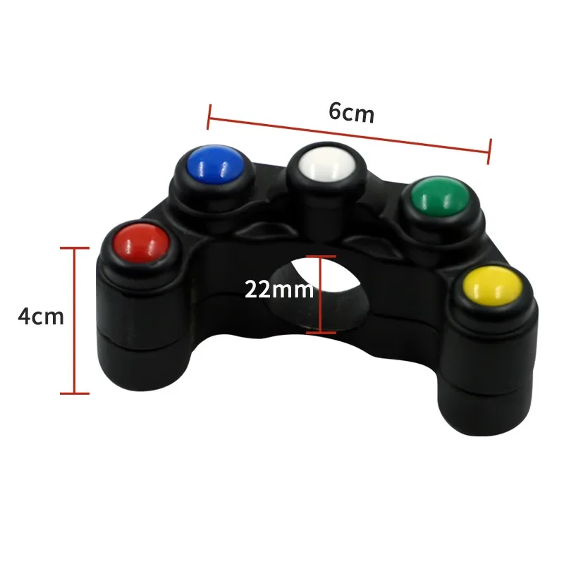 22mm Universal 5 Button Array Motorcycle Switches Race Bikes Motorcross Handlebar Switches Assembly Handle Bar Switch Items