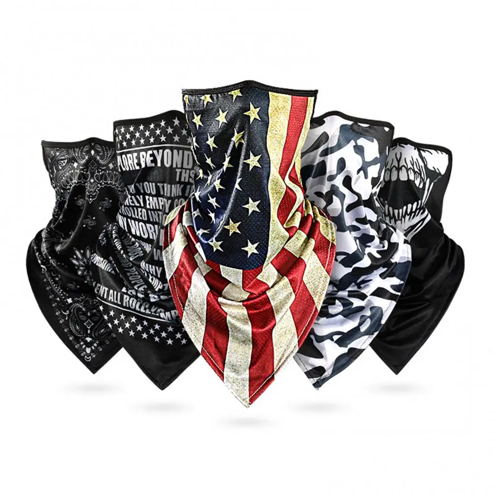 Camouflage Print UV Protection Ice Silk Face Cover Neck Tube Sports Bandana Scarf Breathable Hiking Scarf Neck Gaiter Bandana