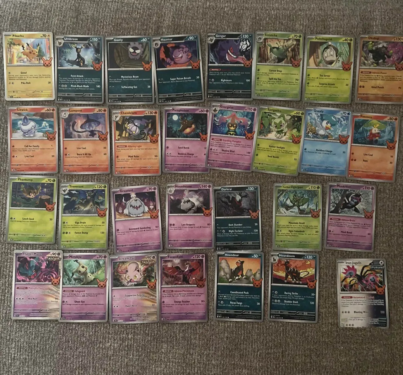 Neue original pokemon karten trick oder handel halloween booster bündel gengar pokemon tcg kinder party spiel begrenzte sammel karte