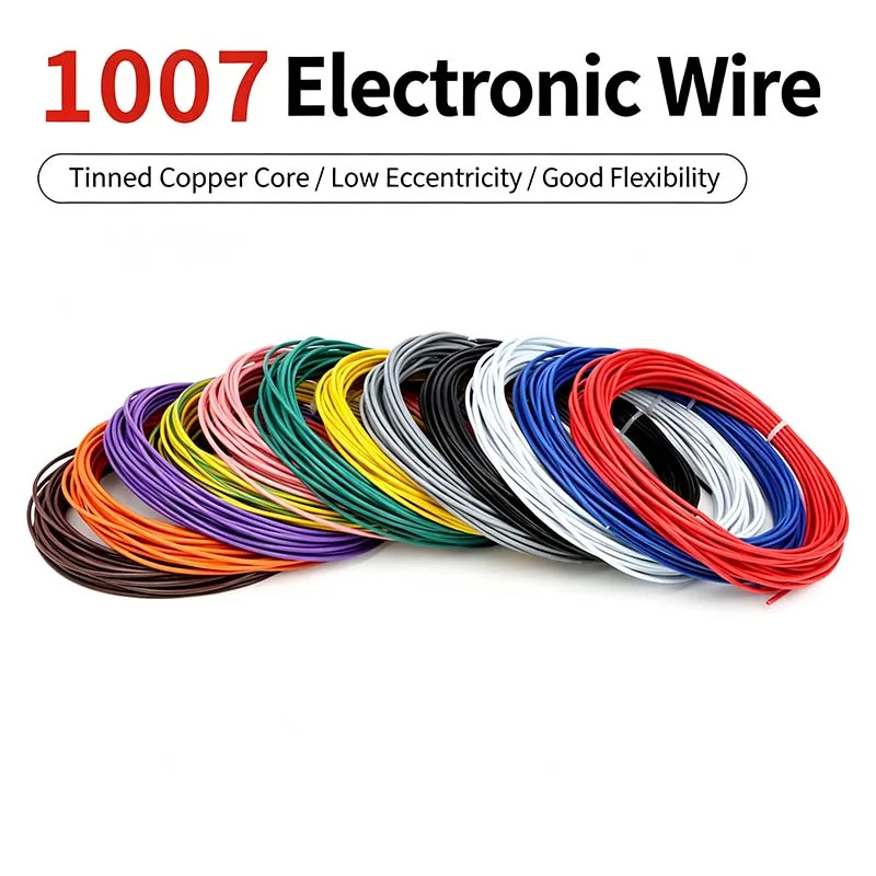 1007 AWG Wire 16/18/20AWG US Spec Tinned Copper LED Electronic Multi-strand Single Core Cable