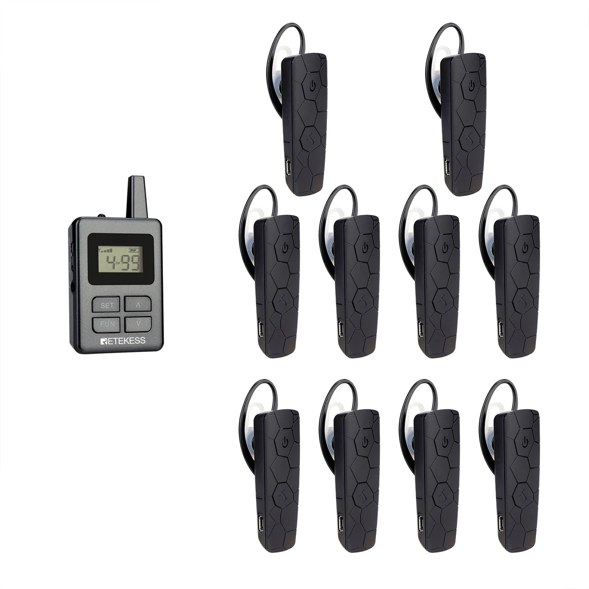 Professional Wireless Ears Hanging Earhook Tour Guide System for Traveling Retekess TT108