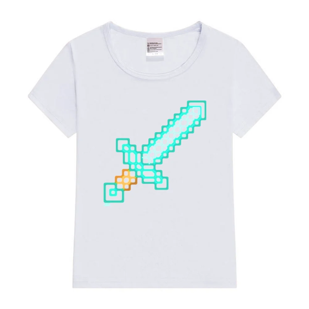 تي شيرت للأطفال بسيف ماسي نيون كرتوني ، قمم بأكمام قصيرة للفتيان والفتيات ، تي شيرت للأطفال ، ملابس أطفال #4