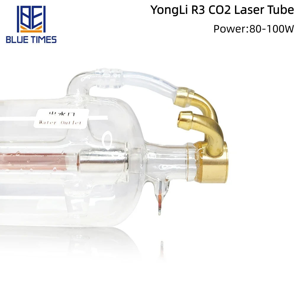 Original YongLi R3 CO2 Laser Tube 80-100W High Stability Sealed Glass Laser Pipe 1250mm Replacement Parts For CNC Laser Machine