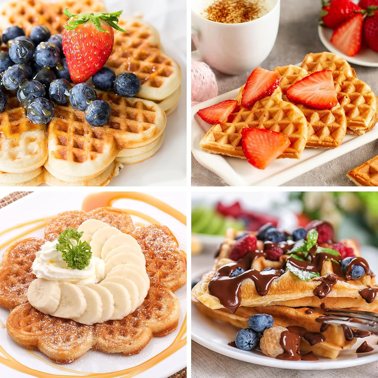 صانع الوافل على شكل قلب - اصنع 5 وافل على شكل قلب لاستفطار أحبائك خاصة - خباز غير لاصق سهل التنظيف، وافل كهربائي