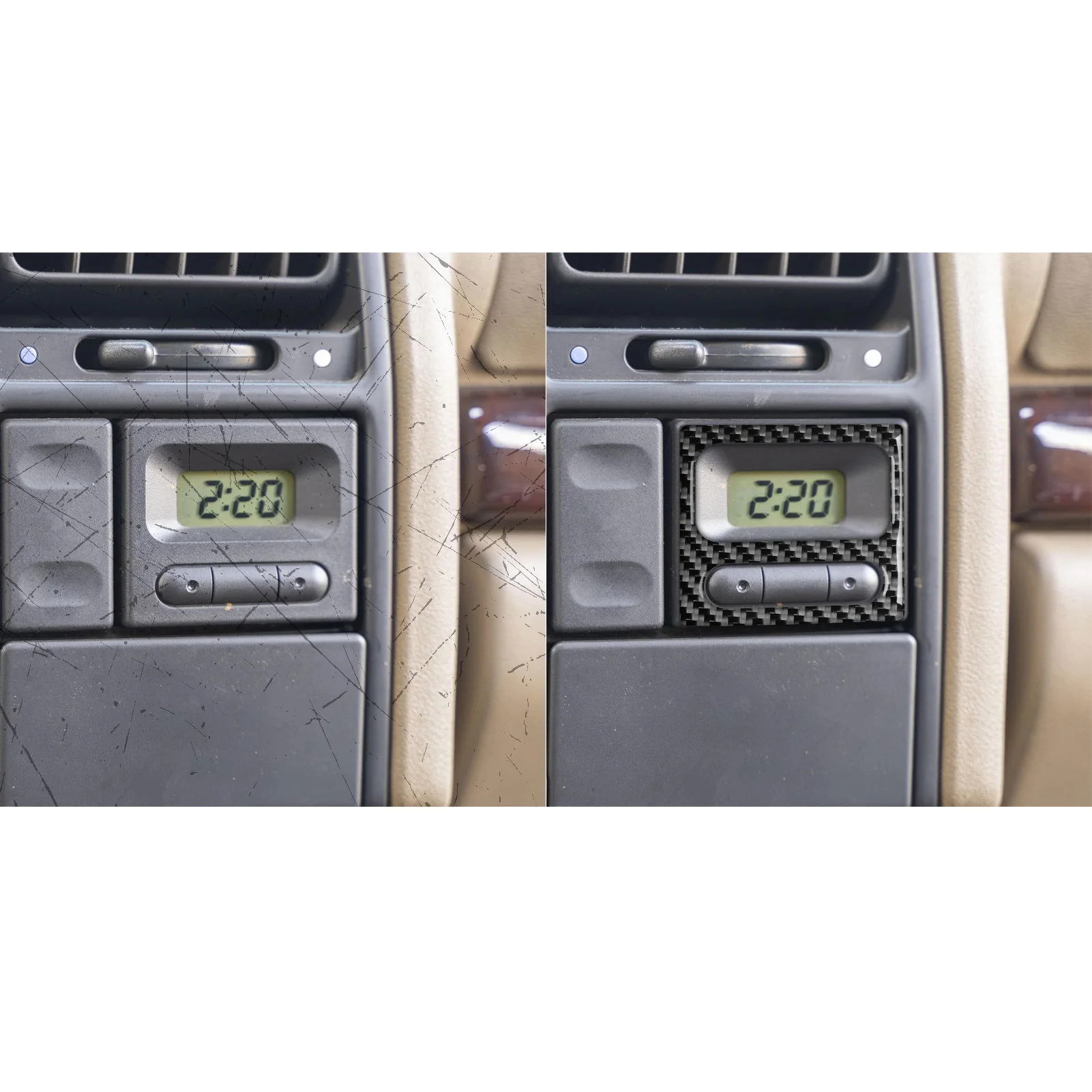 For Land Rover Discovery 1994-2004 Carbon Fiber Clock Panel Cover Trim Interior Accessories (1pc)