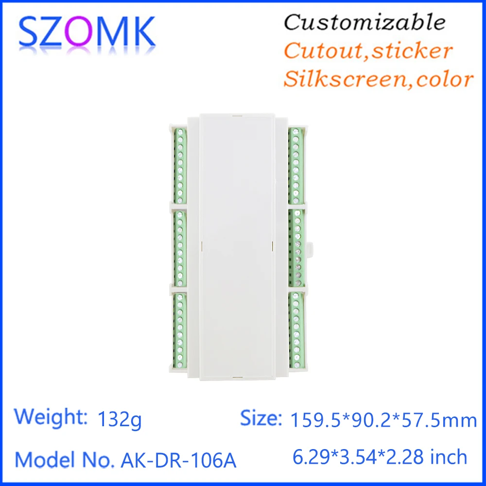 SZOMK159.5x90.2x57.5MM Pcb Din Rail Mount Relay Plastic 128-5.08 Plc 27 Points Works Terminal Block Connector Din Rail