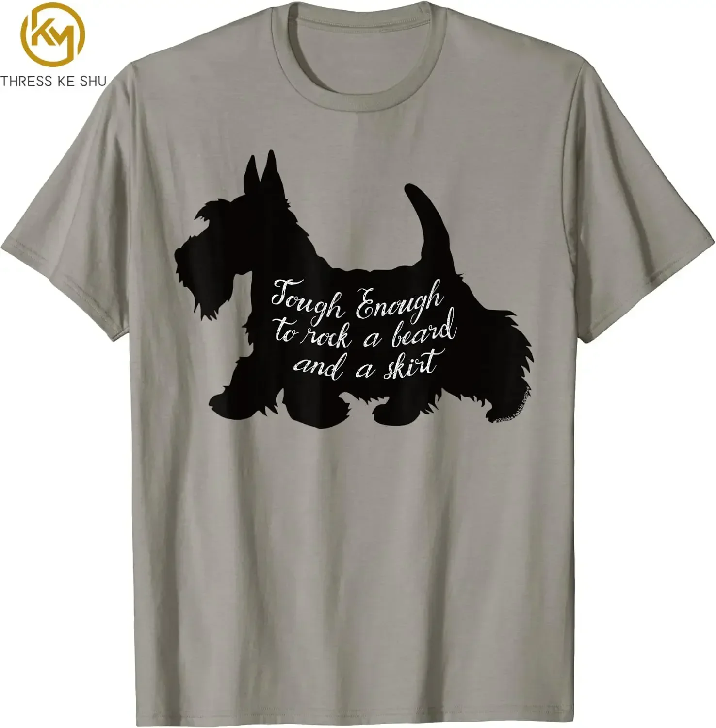 Scottish Terrier Tough Enough To Rock A Beard and A Skirt T-Shirt for Men Women Men Clothing Streetwear Graphic T Shirts