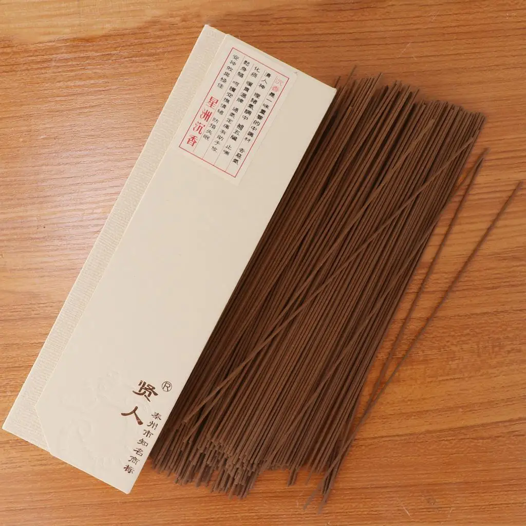 Sticks Box Natural Sandalwood Chinese Oriental Buddhist Aromatic Incense