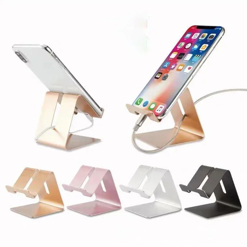 New Rose Gold Phone Holder Universal Desktop Phone Stand Desk Office Organizer Tablet Holder Mount Stand for Samsung IPhone IPad