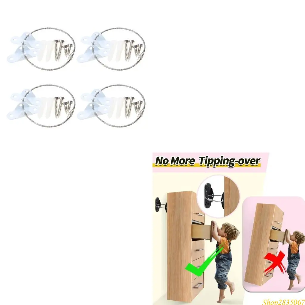 4Furniture Wall Anchors 4 set Reliable Anti-Tipping Devices Anti-Tip Restraints 831F