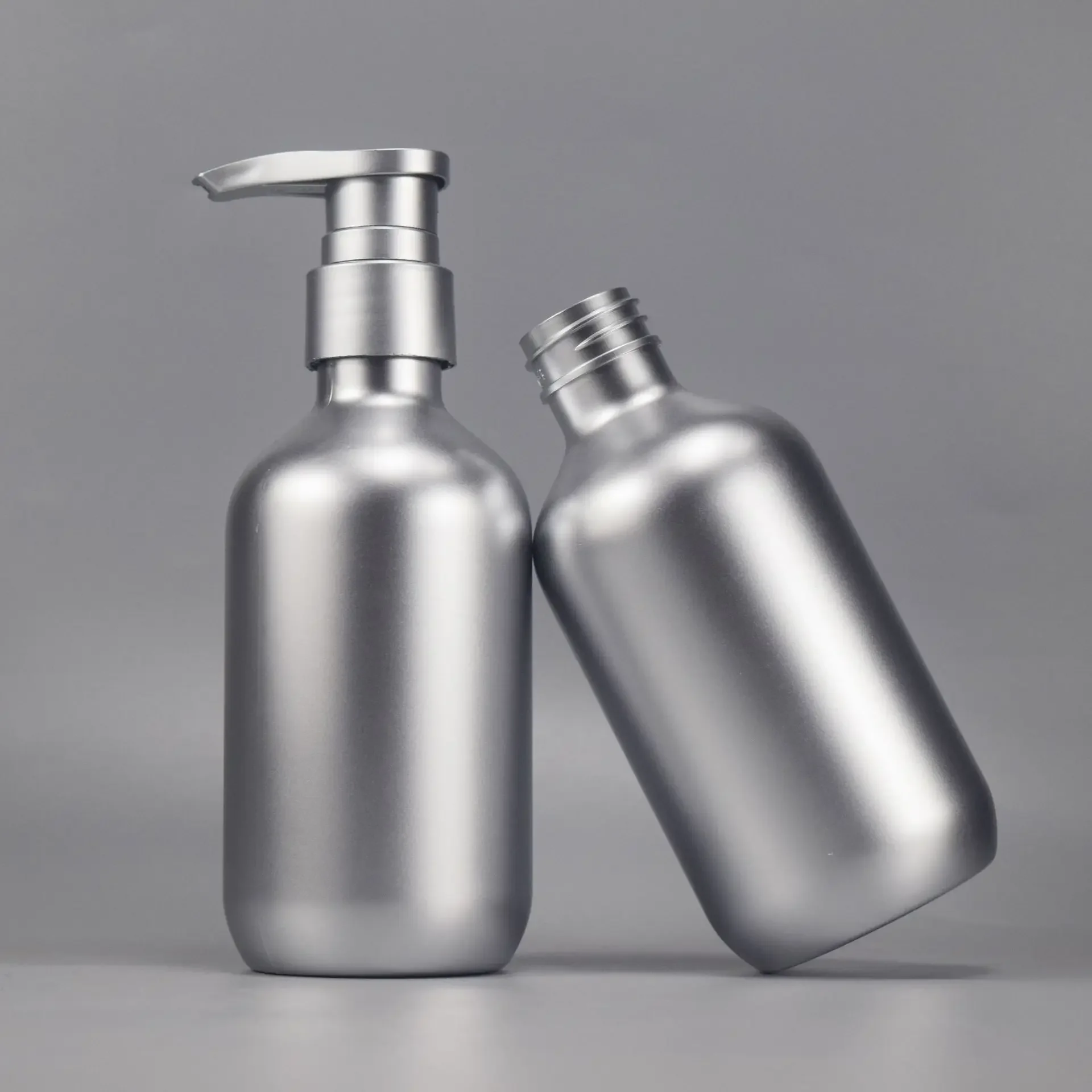 300ml Shampoo Bottle 20pcs Matte Silver Shower Gel Container for Travel Distribution Bottle Portable Wholesales