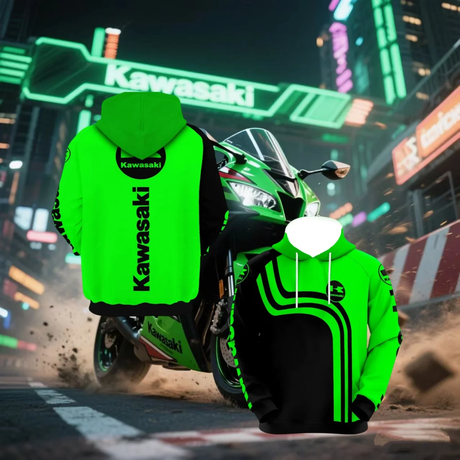 

Kawasaki summer hot selling quick drying breathable hooded sweatshirt for men and women outdoor cycling sports hooded sweatshirt