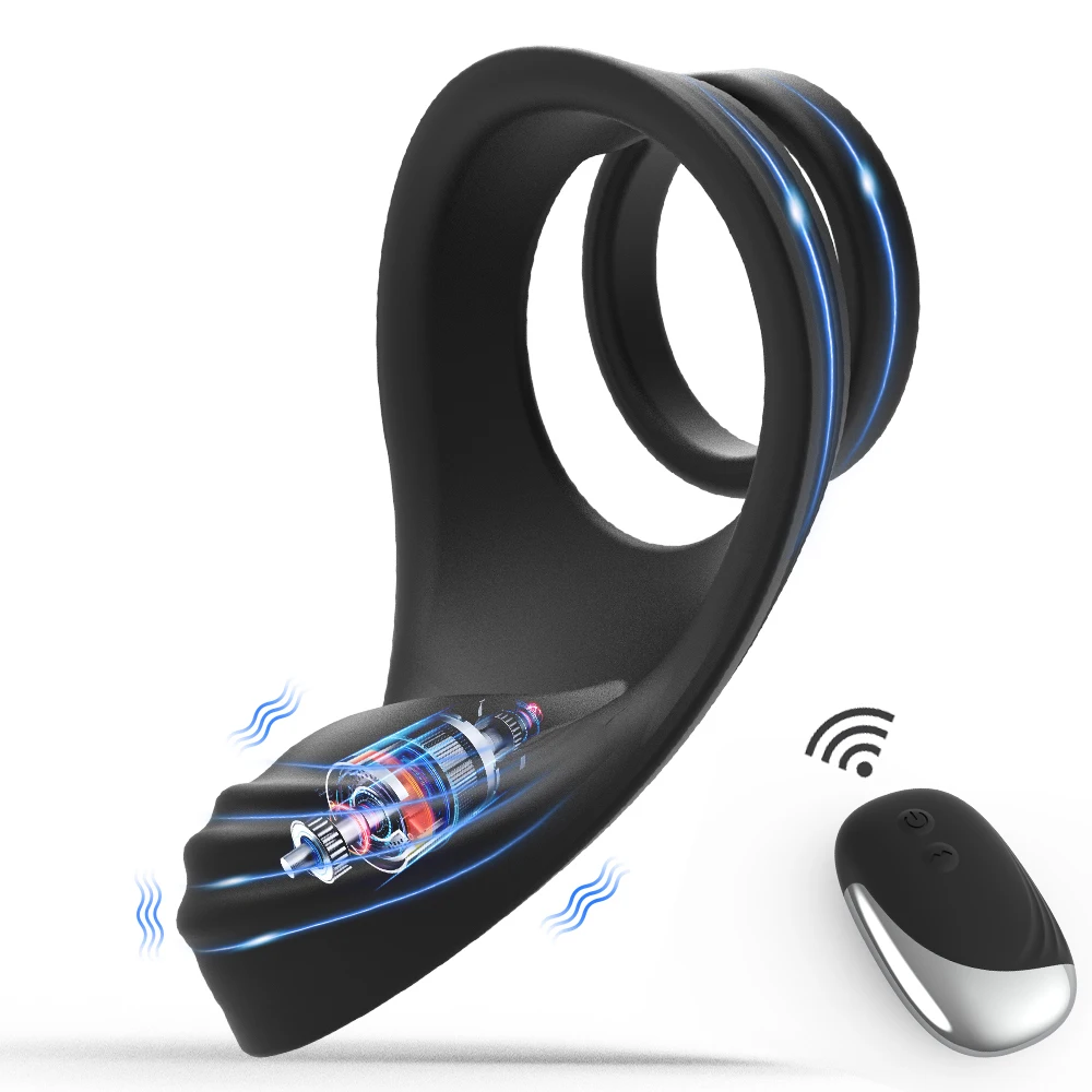 Wireless Penis Ring Prostate Vibrator 10 Vibration Mode Clit Scrotum Stimulator Unisex Erotic CockRing Adult Masturbate Sex Toys
