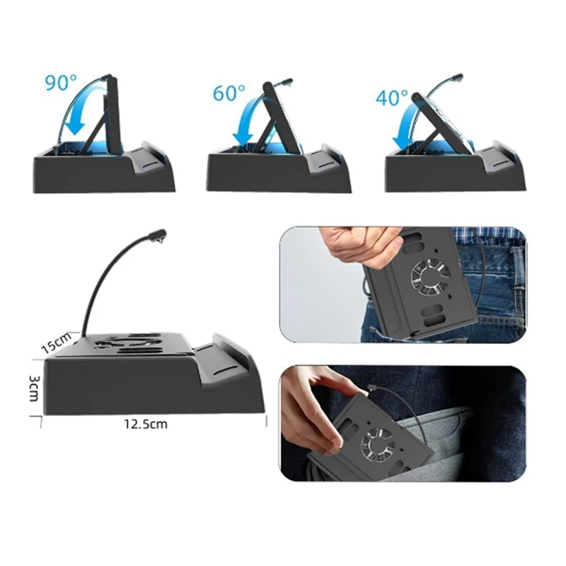 6-In-1 Docking Station For Rog Ally / Steam Deck With Gigabit Ethernet 4K@60Hz 60W Pd Port 3Xusb 3.0 With Cooling Fan