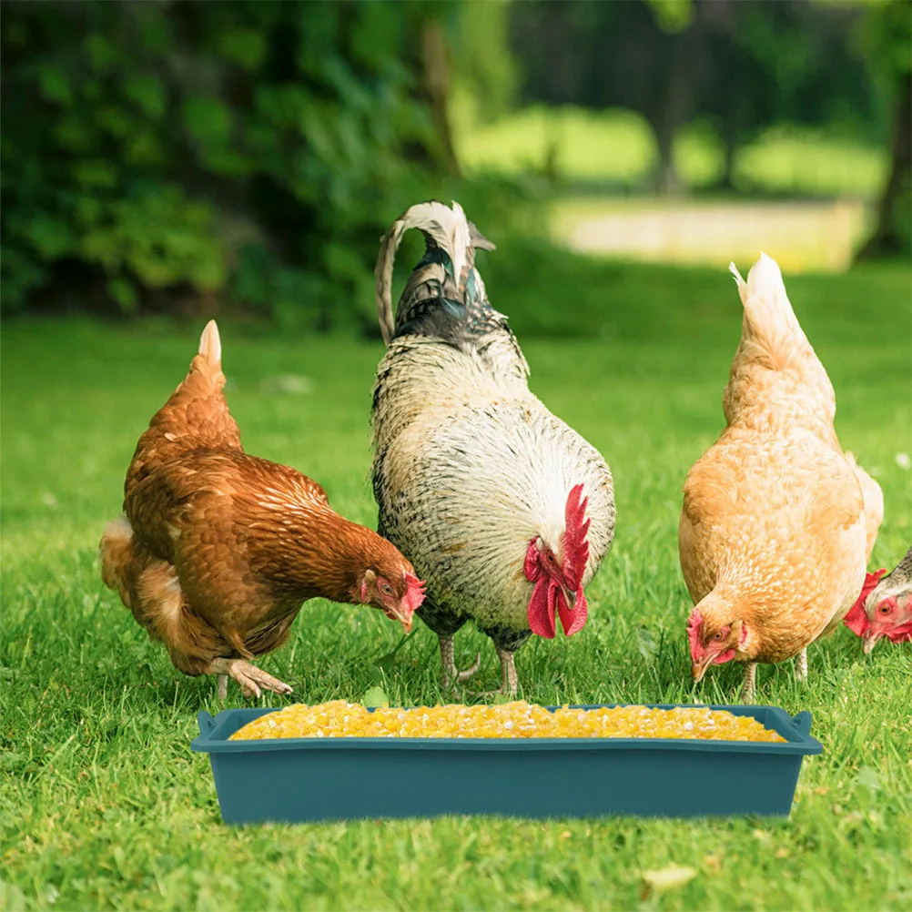 

2Pcs Livestock Feed Trough Plastic Durable Large Capacity Poultry Feeder Chicken Duck Goose Feeding Container Long Pots