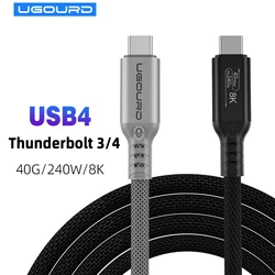 UGOURD Thunderbolt 4 USB4 Cable 40Gbps Thunderbolt3 0.2m-2m 3m Type C Fast Charger Cable 240W Data Transfer USB C For Laptop SSD