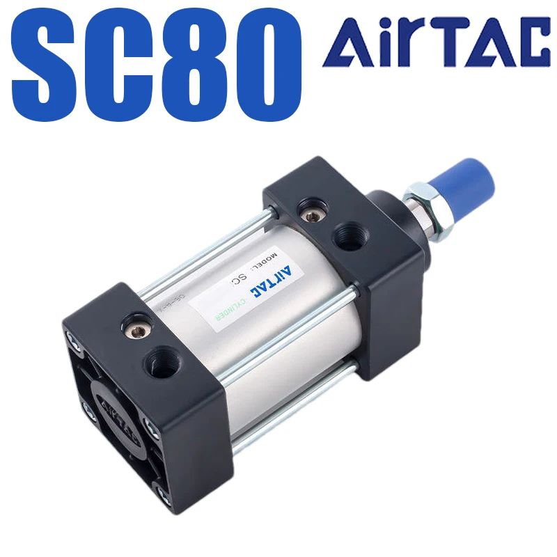 Industrial SC80 Standard Tie-Rod Cylinder -  Double-Acting Pneumatic Actuator for Packaging & Material Handling SC80-1000-AirTAC