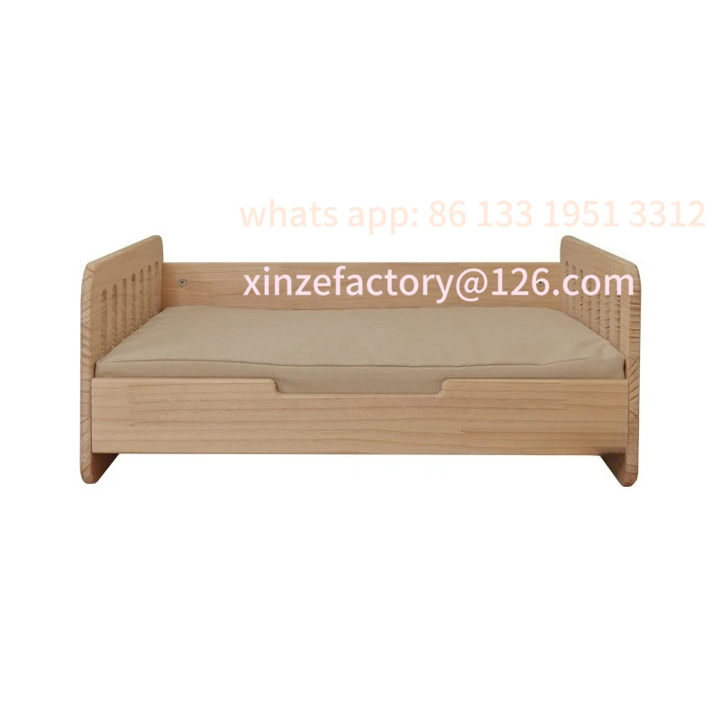 

Customizable wooden bed, double-sided wooden bed, pet cat and dog off-ground pet bed, all-season small dog removable pet bed