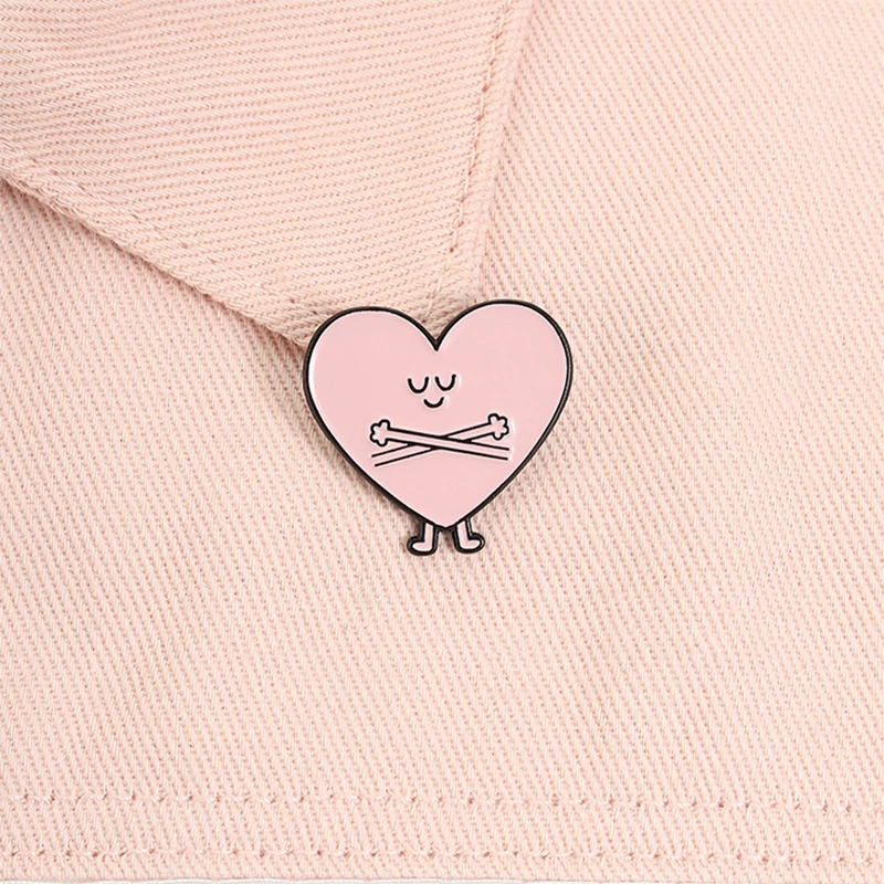 Healing Embrace Yourself Pink Heart Emaille-Anstecknadel, Broschen mit Selbstakzeptanz-Motiv, Reversnadel, Rucksack-Abzeichen, warme Geschenke für Liebhaber – Detail 3