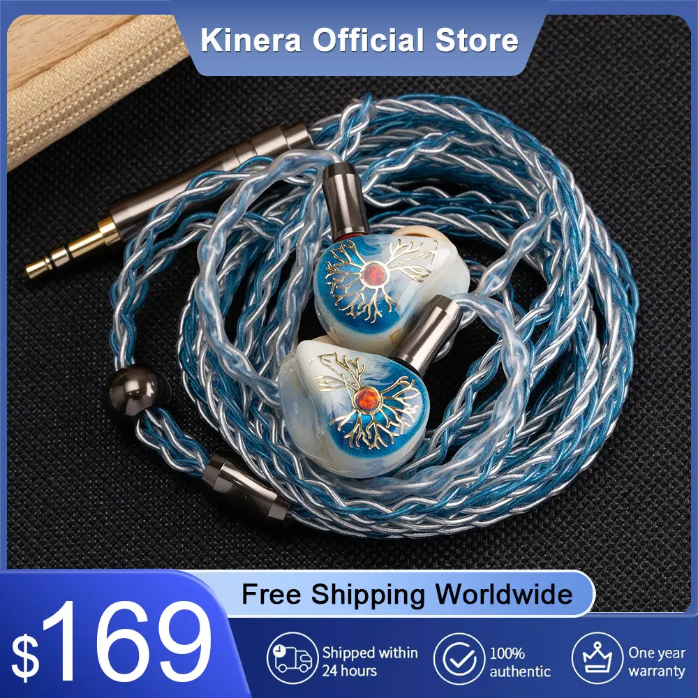 

Kinera IDUN Golden In-ear Monitor Earphone IEMs 1DD+2BA Hybrid 3D Printing Cavity Hand Drawn Panel Headphone Hifi Music Headset
