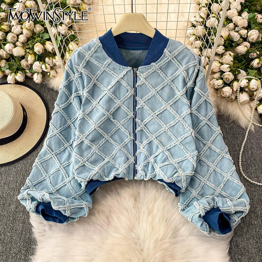 

TWOTWINSTYLE дизайнерские утягивающие складки куртки для женщин с круглым вырезом и длинными рукавами на молнии повседневное пальто женское новое KJA544266