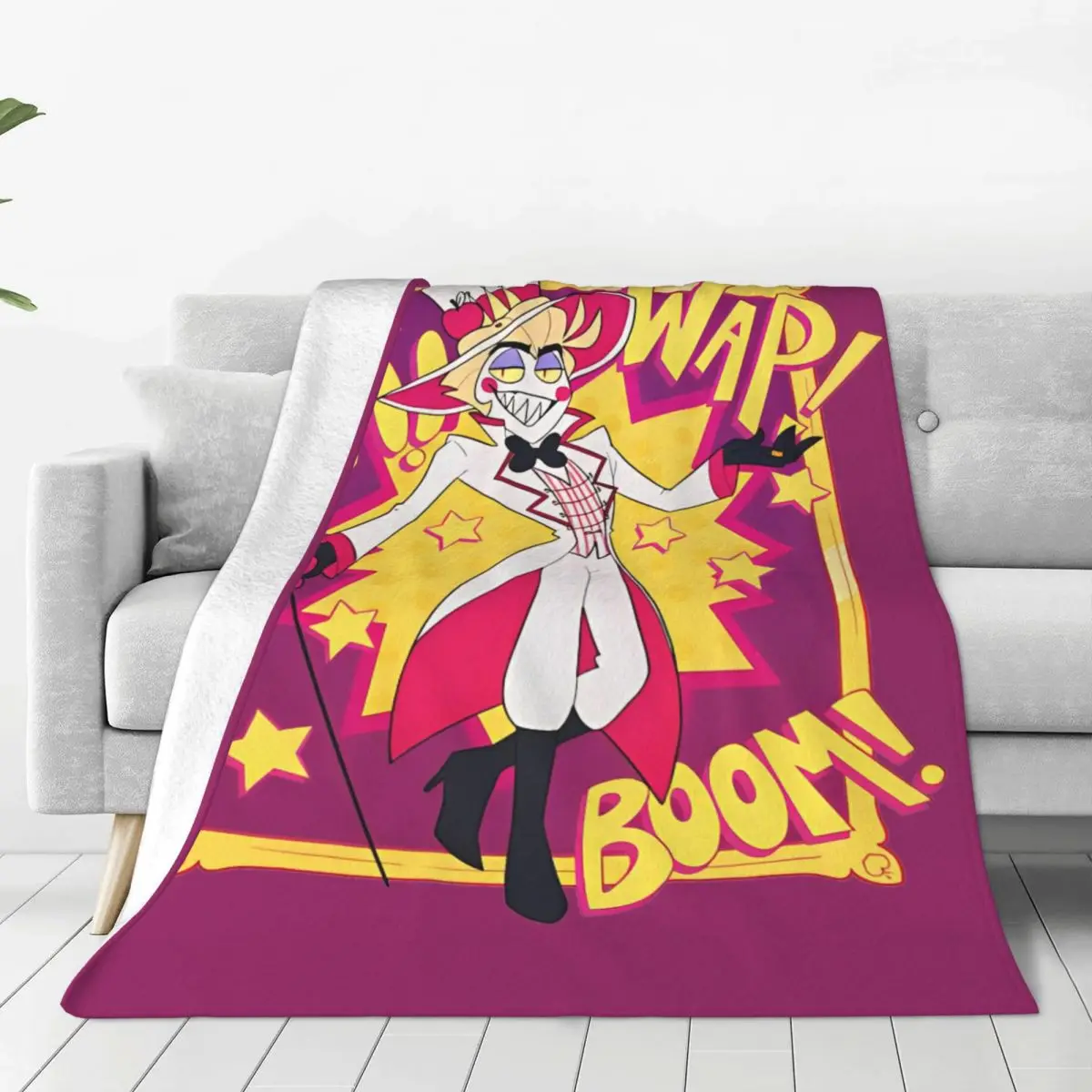 Hazbins Hotel\ Lucifer Blanket Fleece Funny Warm Throw Blankets for Coverlet Textile Decor