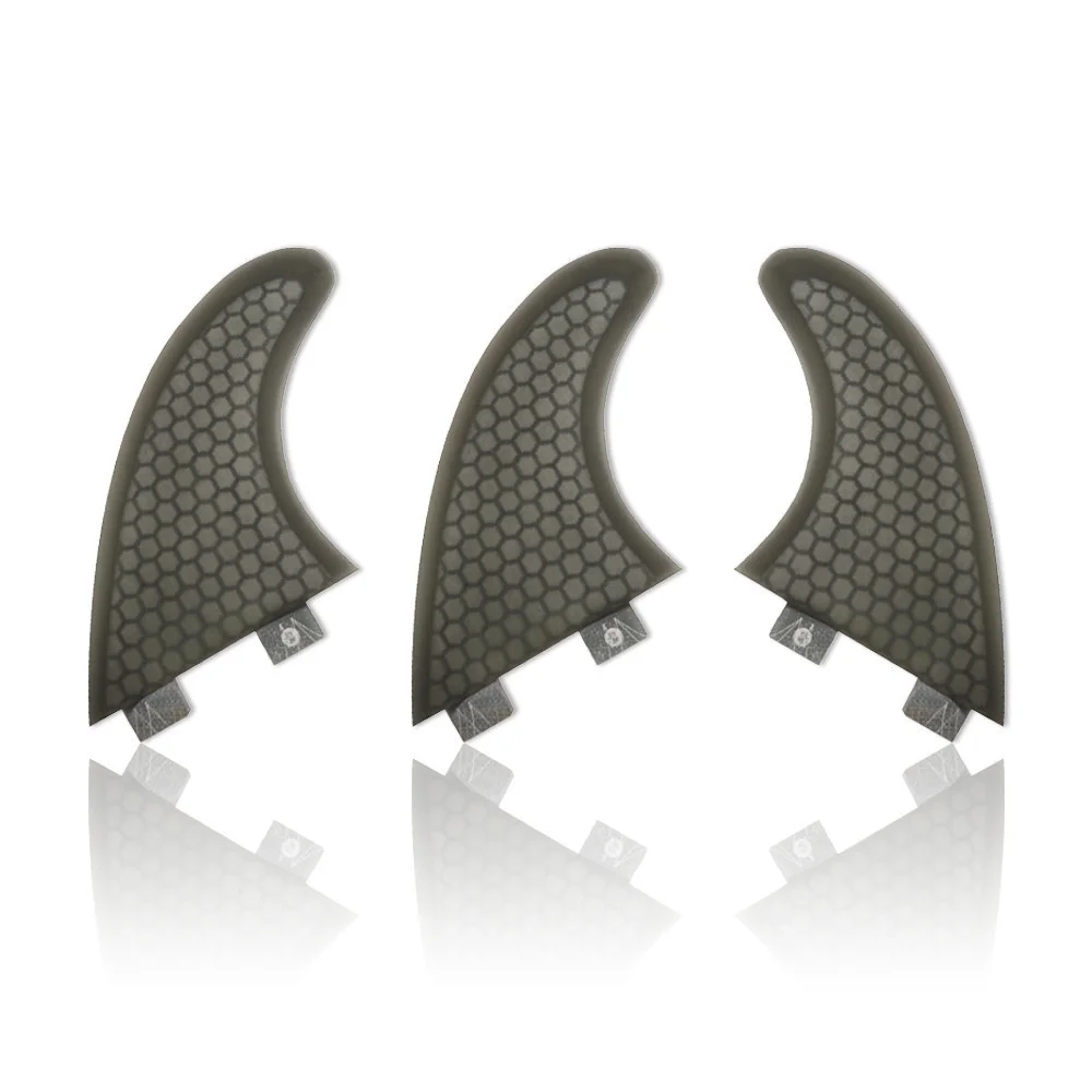 Surfboard Fin UPSURF FCS Fin G3 Double Tabs Fin Tri Fin Set Grey Honeycomb Surf Fins S Surfcasting Accessories