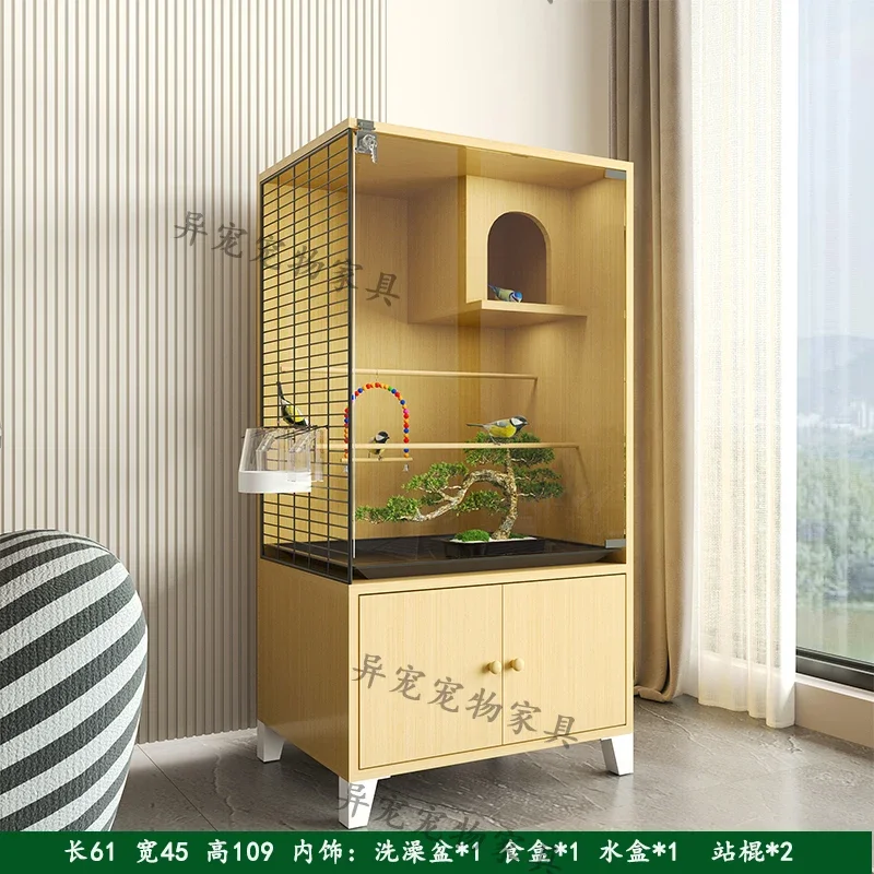 Thumb Meow Parrot Xuan Phoenix Solid Wood Special Bird Cage Extra Large Customized Luxury Villa Transparent Cage