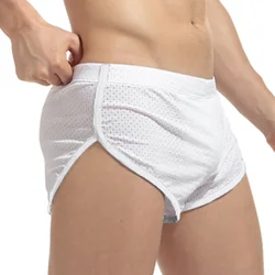 Men's Panties Casual Stretch Briefs Arrow Soft Sleep Pants Breathable Mesh Sports Shorts Solid Color Seamless Pajamas