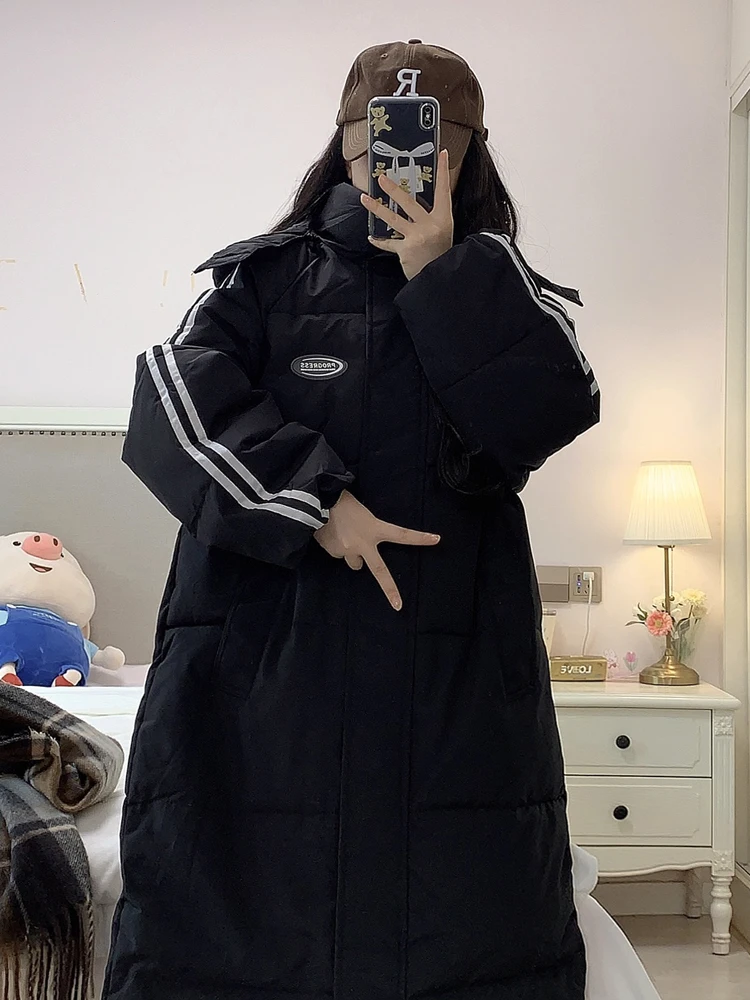 Bla Lungo sopra il ginocchio da donna in piumino Jaet Winter Thiened Versatile cappotto in fibra di poliestere con taglio dritto Princ Sle