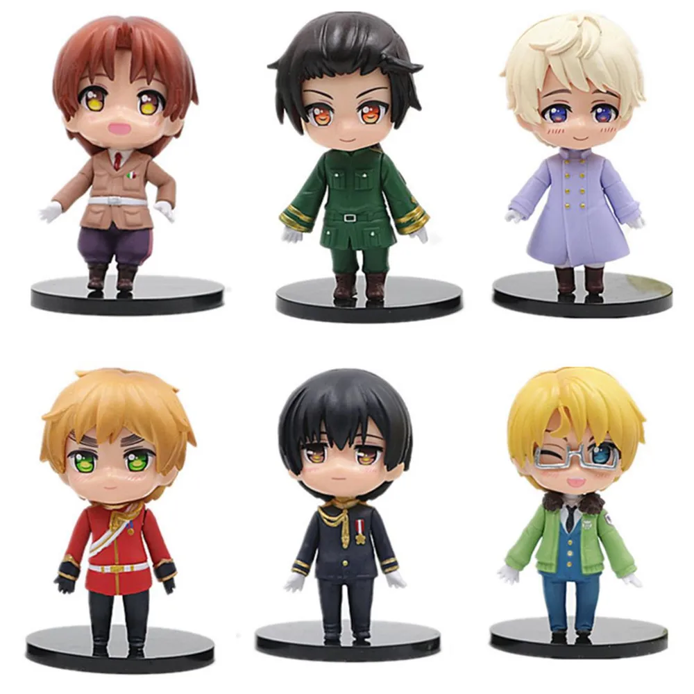 Figuras de acción de Anime Axis Powers, Feliciano Varga Ludwig Kiku Honda Alfred F. Jones, colección de modelos de PVC, juguete de regalo para niños, 1 ud.