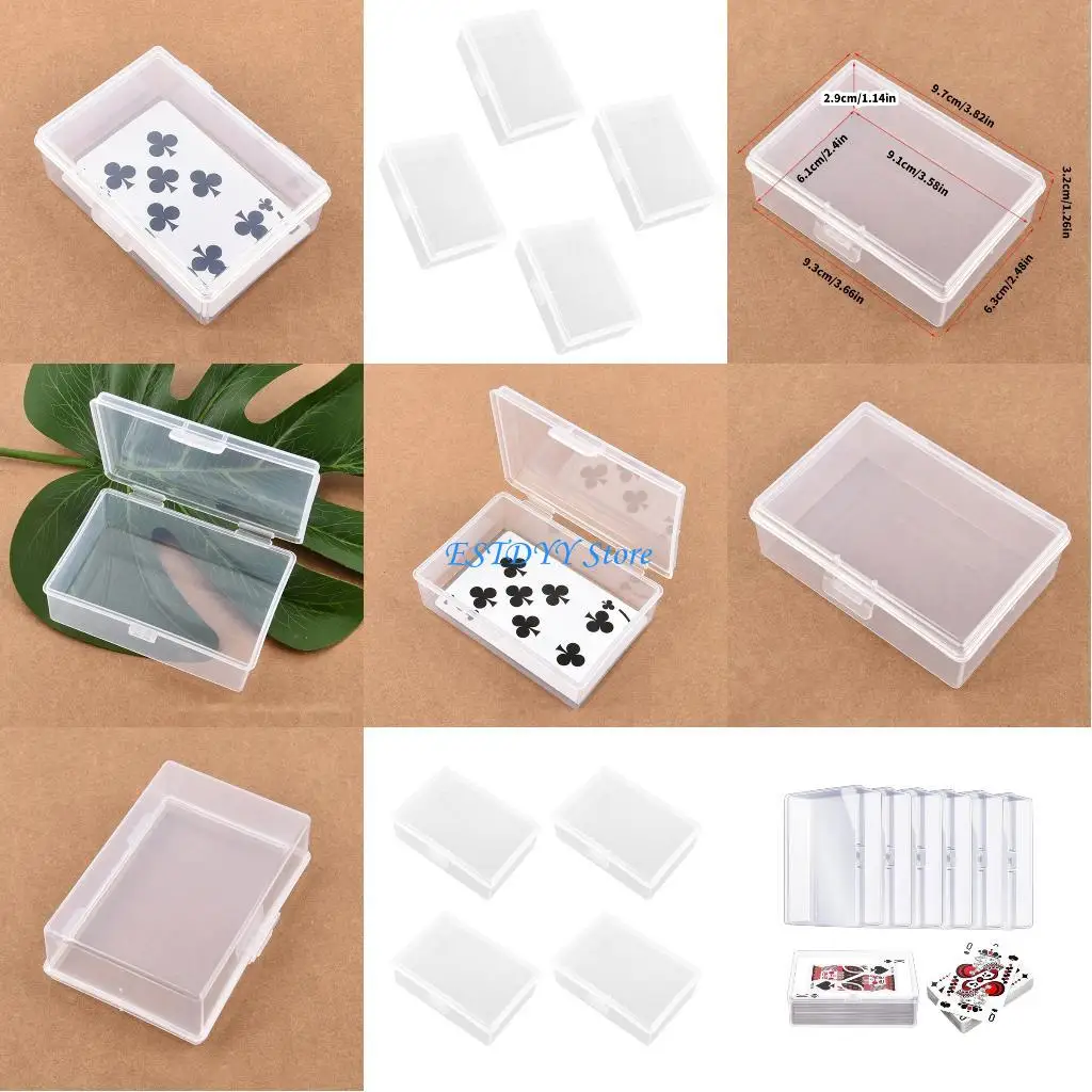 

G6DE 4 шт. прозрачные пластиковые органайзеры для покерных карт, держатель для хранения игровых карт